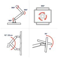 Ergotron LX Dual Arm Stacking Desk Mount Monitor-tafelbeugel 2-voudig 38,1 cm (15) - 61 cm (24) Aluminium In hoogte verstelbaar, Kantelbaar, Zwenkbaar, - thumbnail