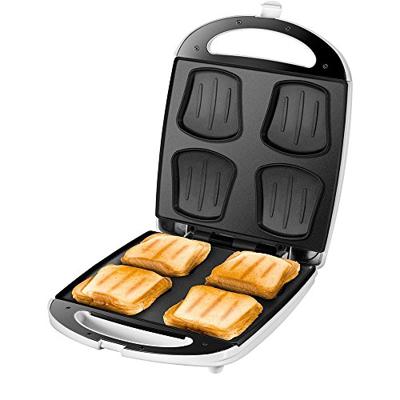 Unold Quadro Sandwich toaster Inklapbaar Wit, Zwart