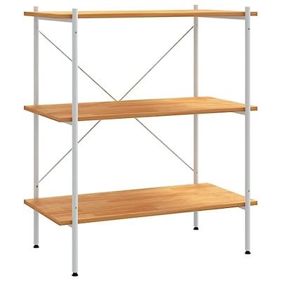 VidaXL Opbergrek 3-laags 80x40x92 cm wit en eikenkleurig VidaXL Opbergrek 3-laags 80x40x92 cm wit en eikenkleurig