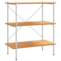 VidaXL Opbergrek 3-laags 80x40x92 cm wit en eikenkleurig - thumbnail