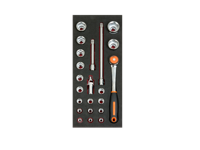 Bahco Foaminlay Fit&Go 1/3 met doppen en toebehoren 1/2" - 22-delig - FF1E2203 - thumbnail