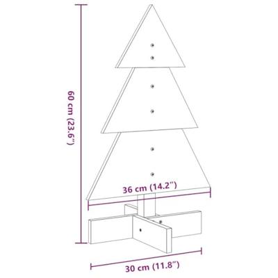 VidaXL Kerstdecoratie kerstboom 60 cm massief grenenhout wit