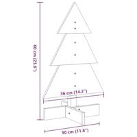 VidaXL Kerstdecoratie kerstboom 60 cm massief grenenhout wit - thumbnail