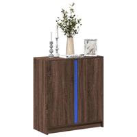 Dressoir met LED 77x34x85 cm bewerkt hout bruin eikenkleur - thumbnail