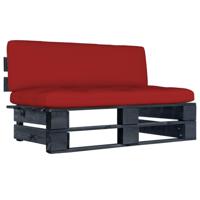 Tuinmiddenbank pallet zwart geïmpregneerd grenenhout - thumbnail