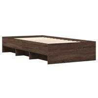 Bedframe zonder matras bewerkt hout bruin eikenkleur 75x190 cm - thumbnail