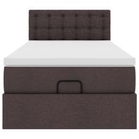 Ottoman bed met matras en LED's 90x190cm stof donkerbruin - thumbnail