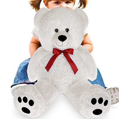 Knuffelbeer Wit 50cm met HartKussen 32cm