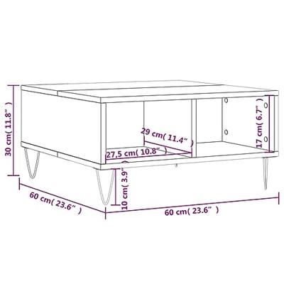 Salontafel 60x60x30 cm bewerkt hout wit Salontafel 60x60x30 cm bewerkt hout wit