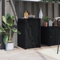 VidaXL Kastdeurtjes voor buitenkeuken meppel 50x9x82 cm grenenhout zwart - thumbnail