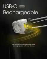 NiteCore NU21gelb Hoofdlamp LED werkt op een accu 360 lm - thumbnail