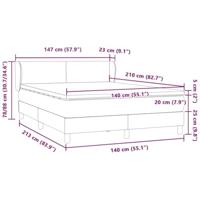Boxspring met matras fluweel donkergrijs 140x210 cm - thumbnail