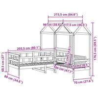 Kinderbedset met huisje massief grenenhout wasbruin 90x200 cm - thumbnail