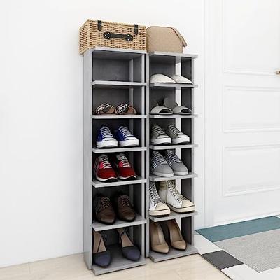VidaXL Schoenenkasten 2 st 27,5x27x102 cm betongrijs