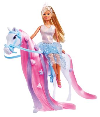 Simba - Steffi Love Princess and Horse - Modelpop 29cm - Jurk + Tiara - Inclusief kappersaccessoires Simba - Steffi Love Princess and Horse - Modelpop 29cm - Jurk + Tiara - Inclusief kappersaccessoires