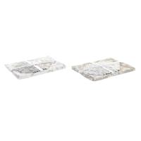 Placemat en servetten DKD Home Decor 9 Onderdelen 2 Stuks 150 x 250 x 0,5 cm Beige Roze Wit Groen Lichtbruin - thumbnail