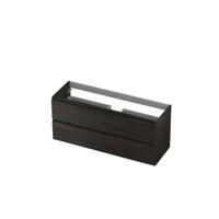 INK - Onderkast 2 Laden Greeploos met Houten Keerlijst - 1200x400x520 Mm - Intens Eiken - thumbnail