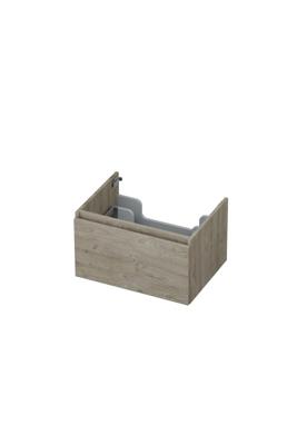 Onderkast INK 1 lade greeploos met houten keerlijst 60 cm x 45 cm x 35 cm Greige eiken 1257509