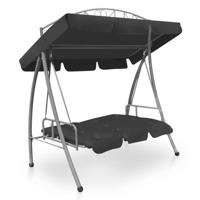 Schommelbank voor buiten met dak 198x120x205 cm staal antraciet - thumbnail