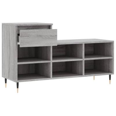 VidaXL Schoenenkast 102x36x60 cm bewerkt hout sonoma grijs VidaXL Schoenenkast 102x36x60 cm bewerkt hout sonoma grijs