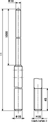 DEHN FS 16 10 2000 AL Stang voor bliksemafleider 1 stuk(s)