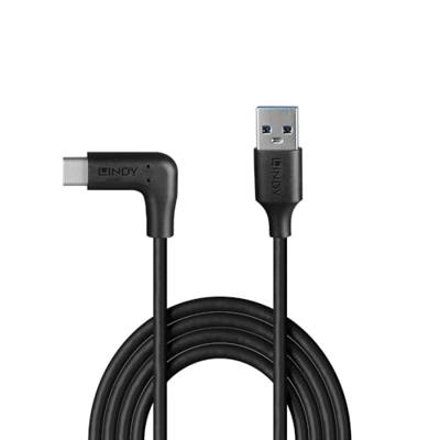 Lindy 0,5 m USB 3.2 Type-A naar rechtshoekige USB-C-kabel, 10 Gbps