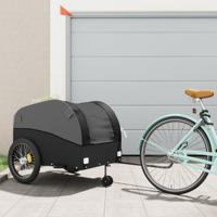 VidaXL Fietstrailer 45 kg ijzer zwart - thumbnail