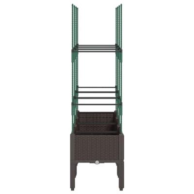 Plantenbak met latwerk 120x40x142,5 cm polypropeen bruin Plantenbak met latwerk 120x40x142,5 cm polypropeen bruin