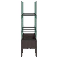 Plantenbak met latwerk 120x40x142,5 cm polypropeen bruin - thumbnail