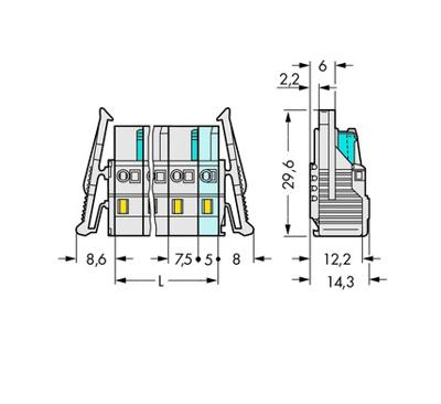 WAGO 721-204/037-000 Female behuizing (kabel) 721 Totaal aantal polen: 4 Rastermaat: 7.50 mm Inhoud: 50 stuk(s)