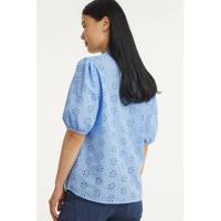 PIECES Maternity zwangerschapsblouse Tillie van biologisch katoen blauw - thumbnail