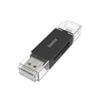 Hama USB-kaartlezer OTG USB-A + Micro-USB USB 2.0 SD/microSD - thumbnail