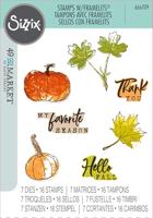 Sizzix • clear stamp set a5 with framelits die pencil line harvest 23pcs - thumbnail