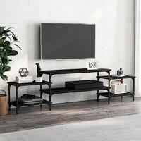 Tv-meubel 197x35x52 cm bewerkt hout zwart - thumbnail