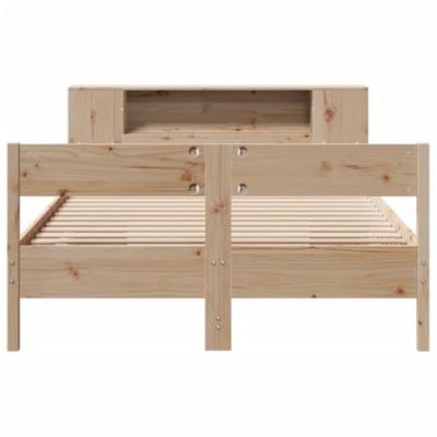Bed met boekenkast zonder matras massief grenenhout 140x190 cm
