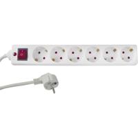 REV 00125101 Stekkerdoos met schakelaar 6-voudig Wit Randaarde stekker 1 stuk(s) - thumbnail