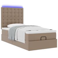 Ottoman bed met matras en LED's 90x190cm kunstleer - thumbnail