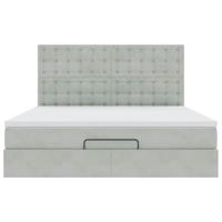 Ottoman bed met matrassen 180x200cm fluweel lichtgrijs - thumbnail