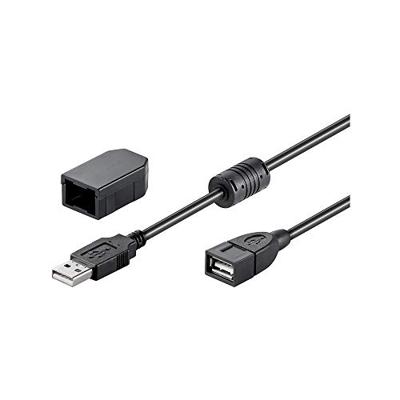 Goobay 93284 USB 2.0 Hi-Speed verlengkabel met veiligheidsclip, 2 m zwart