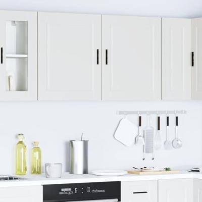 Keukenbovenkasten 2 st Porto bewerkt hout wit