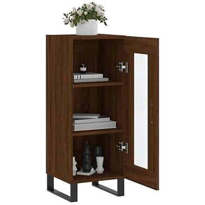 Dressoir 34,5x34x90 cm bewerkt hout bruineikenkleurig - thumbnail