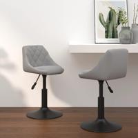 Eetkamerstoelen draaibaar 2 st fluweel lichtgrijs - thumbnail