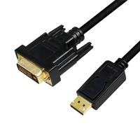 LogiLink CV0130 kabeladapter/verloopstukje DisplayPort DVI Zwart - thumbnail