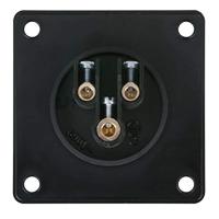 PCE CEE 16A 3-polige inbouw socket male zwart - thumbnail