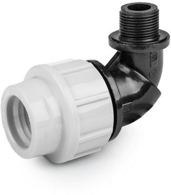 Draadknie 90gr voor PE/tyleen - 20mm x 1/2 buitendraad - 16 bar