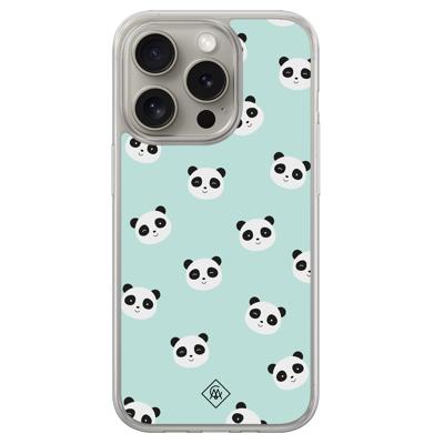 iPhone 15 Pro Max hybride hoesje - Panda print iPhone 15 Pro Max hybride hoesje - Panda print