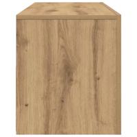 Tv-meubel met LED 120x35x40 cm bewerkt hout artisanaal eiken - thumbnail