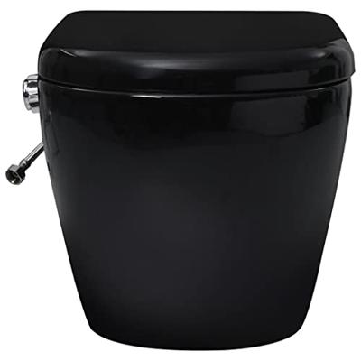 Hangend toilet randloos met bidetfunctie keramiek zwart - thumbnail