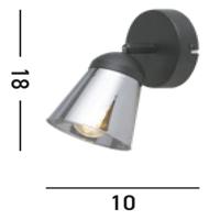 Searchlight Smoke wandlampjeMega - 61170-1SM - thumbnail