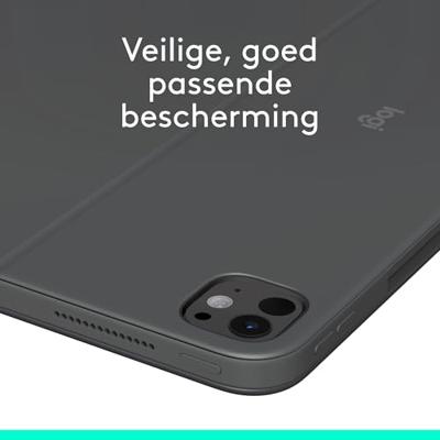 Logitech Combo Touch iPad Pro 13-inch (M4)(2024) Toetsenbordhoes - afneembaar toetsenbord met achtergrondverlichting en kickstand, comfortabel typen, multifunctionele modus - Grafiet, QWERTY